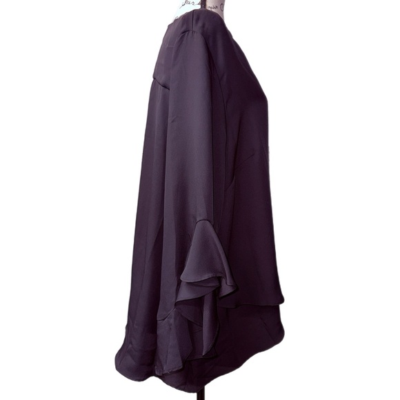 Vince Camuto - Black Ruffle Sleeve Blouse - High-Low Hem - Size 2X - Picture 6 of 10